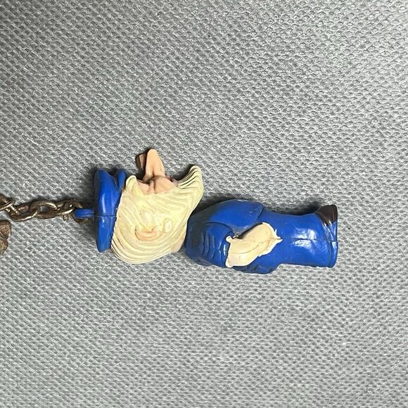 Vntg Keyring US Sailor Salty Dog Sailor w/Pipe US Navy Old Time Sailor-Keychain - Picture 4 of 10